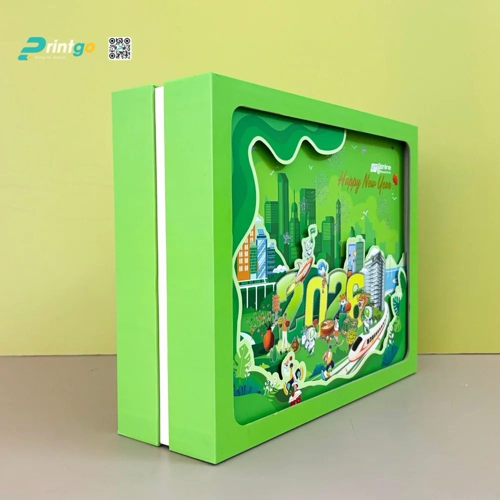 Hộp quà tết VTC Online ấn tượng với quy cách âm dương, nắp hộp thiết kế 3D