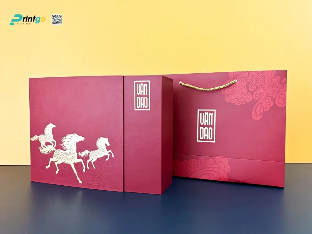 Hộp đựng quà tết Vân Dao quy cách cánh bướm nắp lệch