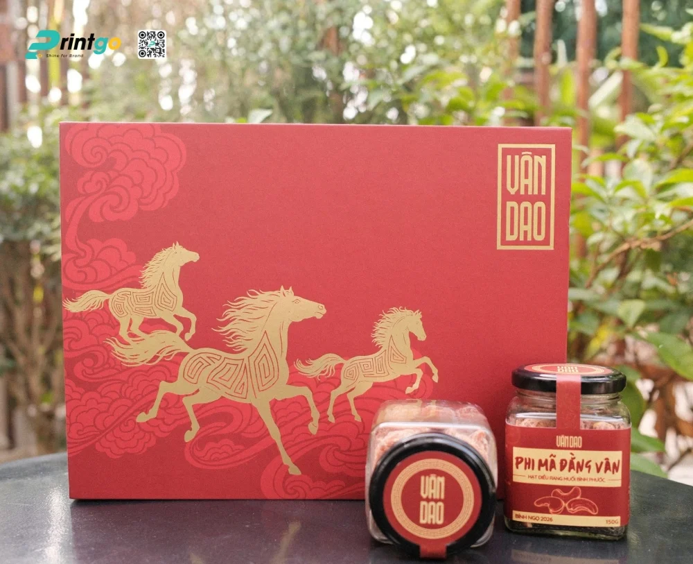 Hộp đựng quà tết Vân Dao với quy cách nam châm nắp lật