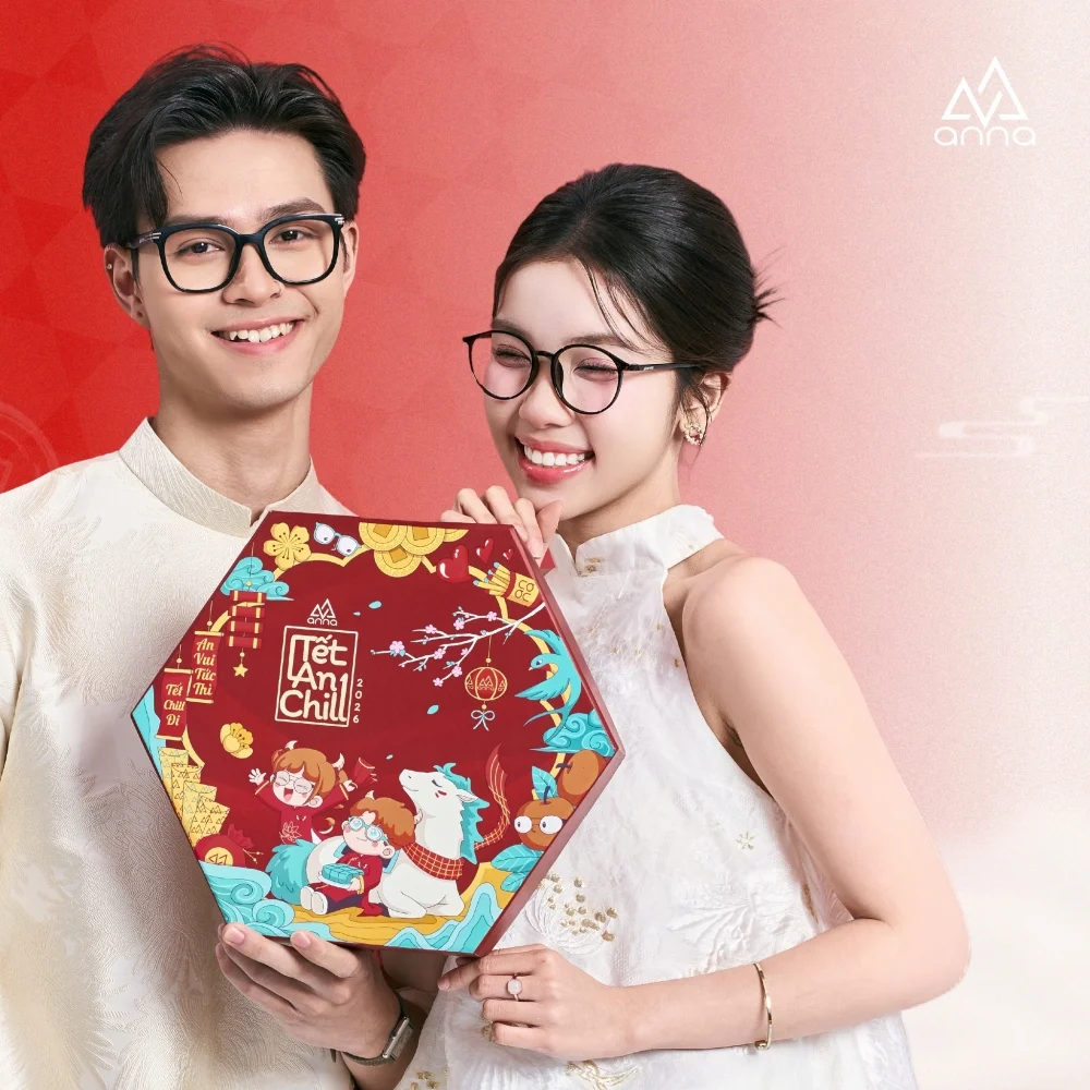 Hộp đựng quà tết kính mắt Anna trong chiến dịch "Tết An Chill