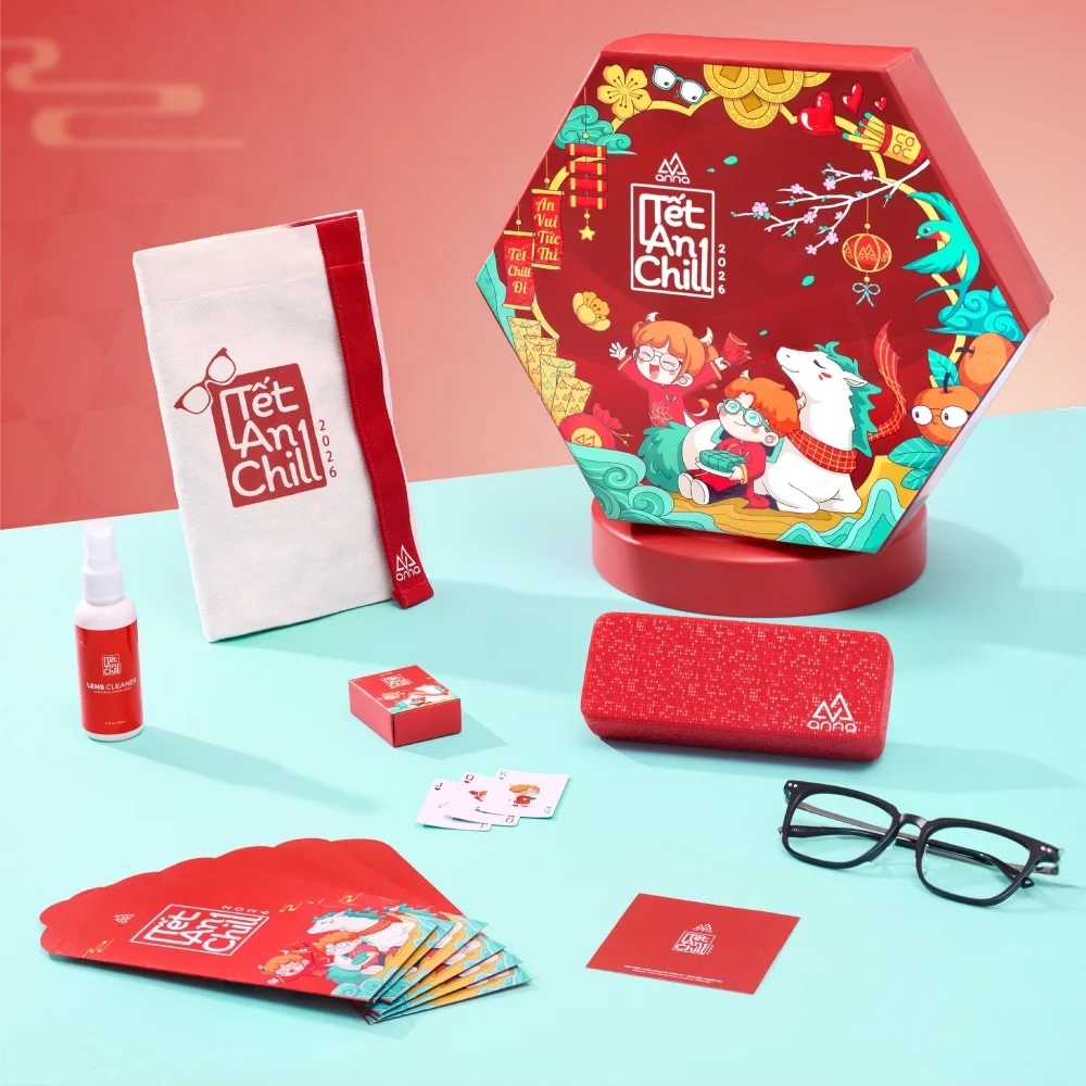 Dự án in hộp quà Tết kính mắt Anna: Tết An Chill