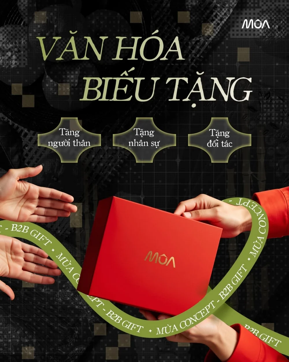 Bối cảnh dự án in hộp quà tết thương hiệu quà tặng MÙA Concept: Sắc Mã