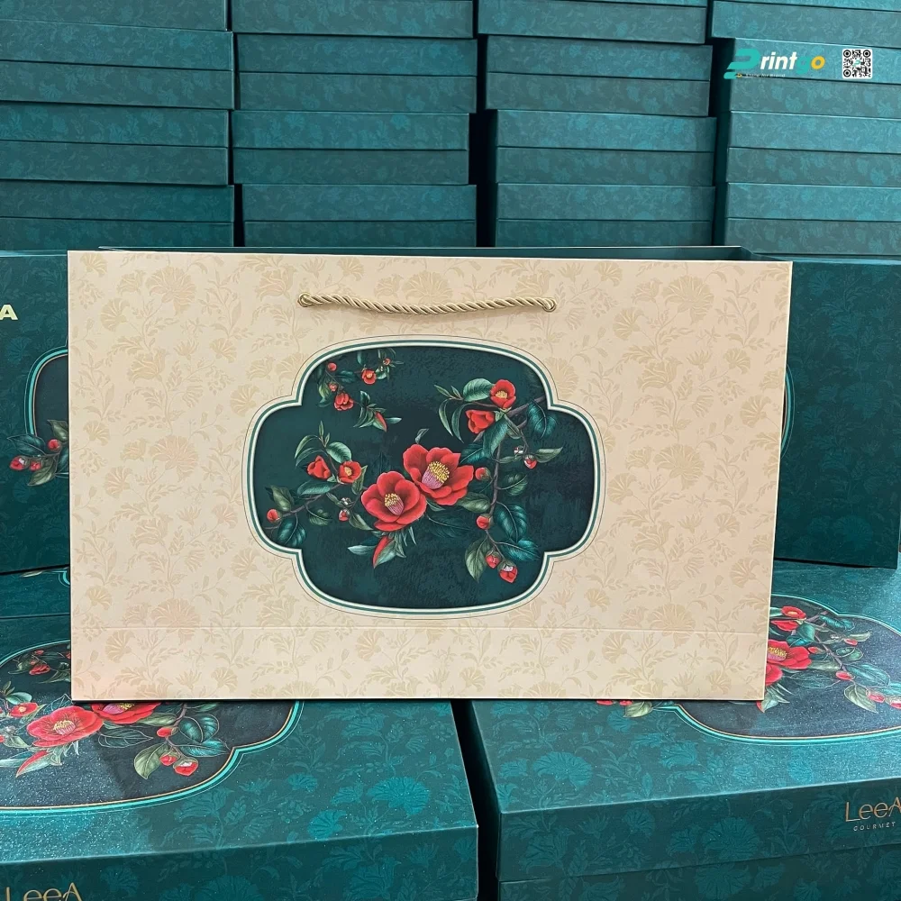 Hộp quà tết của LeeA Gourmet tại xưởng in Printgo