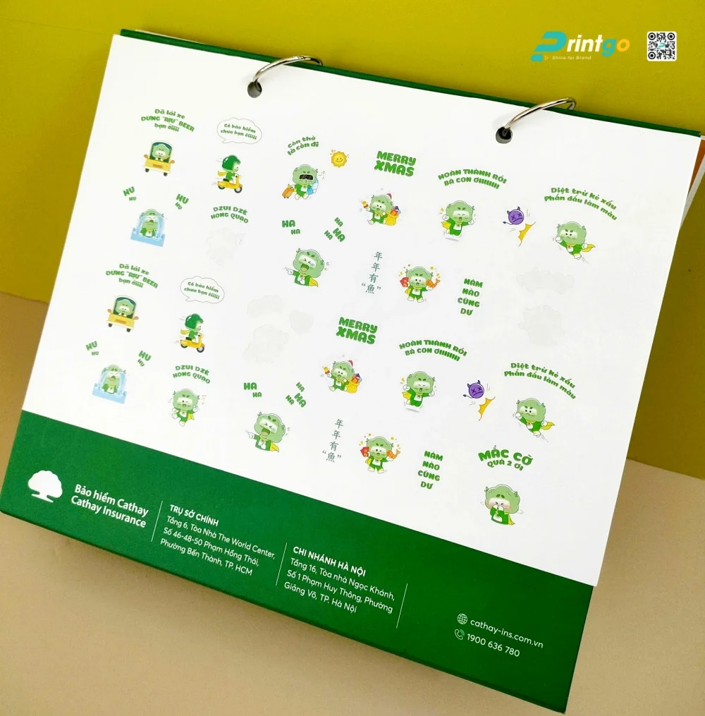 Lịch Tết bảo hiểm Cathay với trang stiker gia tăng tính tương tác và cảm xúc