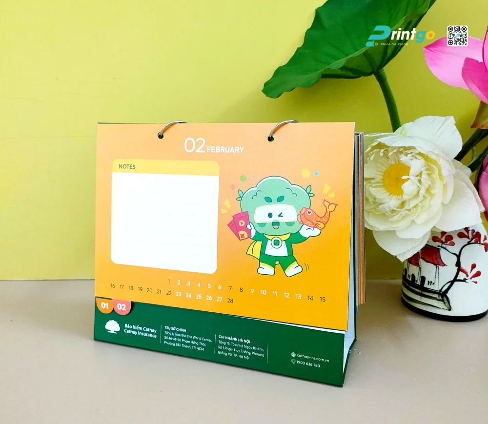 Lịch tết bảo hiểm Cathay ưu tiên các phần ghi chú cho người sử dụng