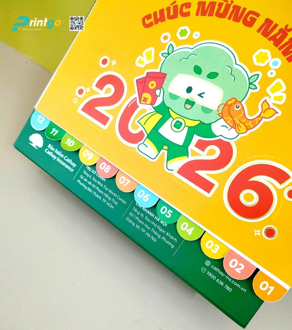 Tab chia từng tháng lịch tết bảo hiểm Cathay mang đến sự tiện lợi cho người dùng