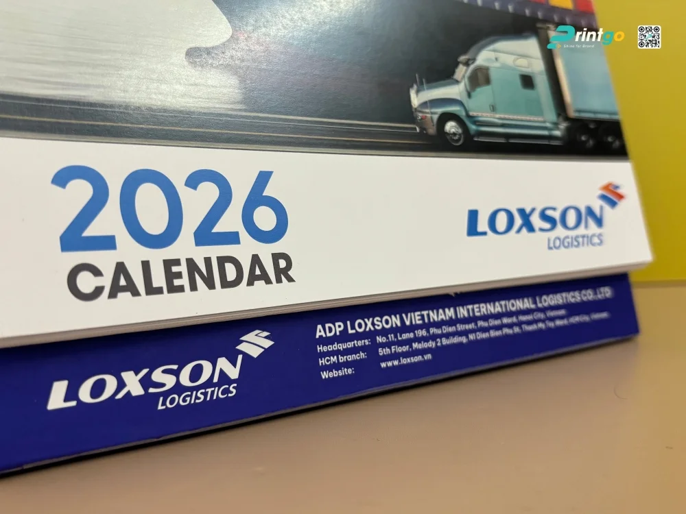Lịch tết vận tải Loxson với phần đế lịch – bộ khung chịu lực chính được làm từ chất liệu Carton lạnh