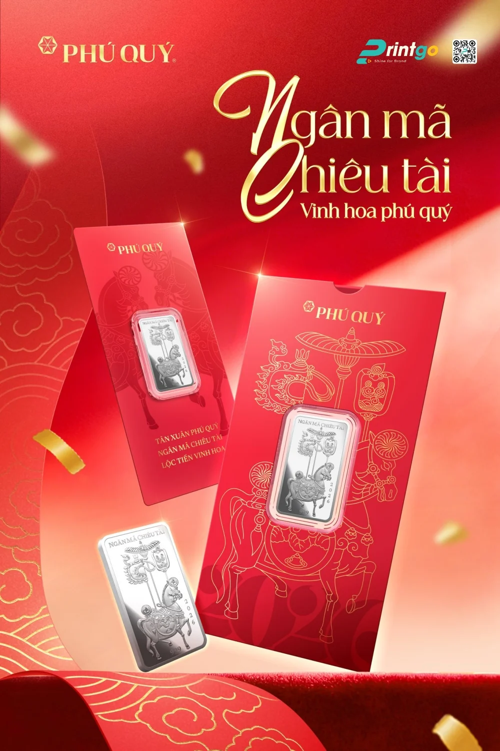 Bao bì đựng bạc 1 Lượng - "Ngân Mã Chiêu Tài"