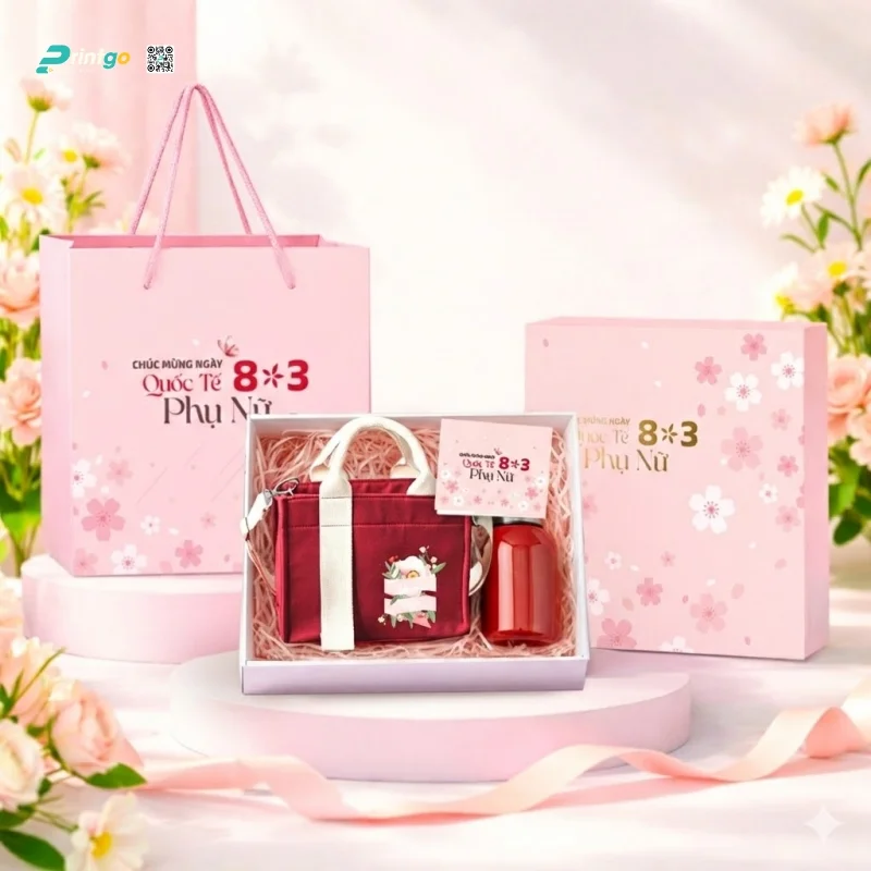 Quà tặng 8/3 mix túi vải và bình giữ nhiệt