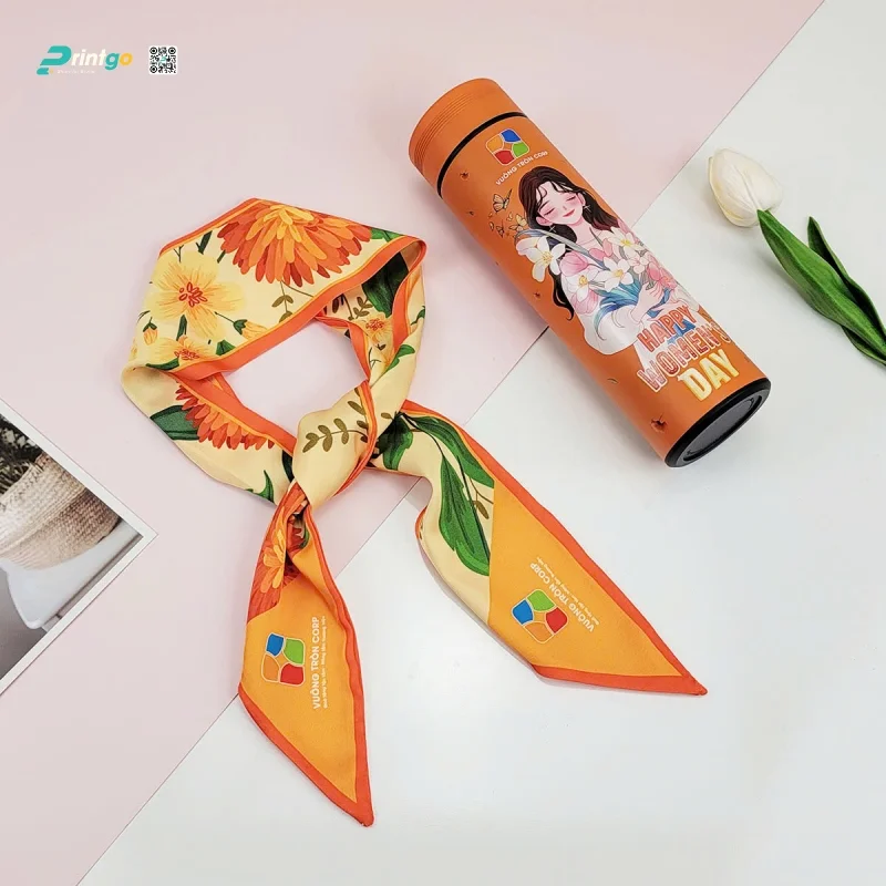 Quà tặng 8/3 mix bình giữ nhiệt và khăn lụa
