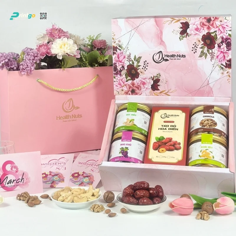 Set quà 8/3 mix các loại hạt và táo đỏ