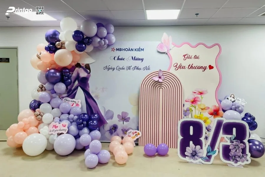 Mẫu backdrop sự kiện 8/3 độc sáng tạo nhất 2026