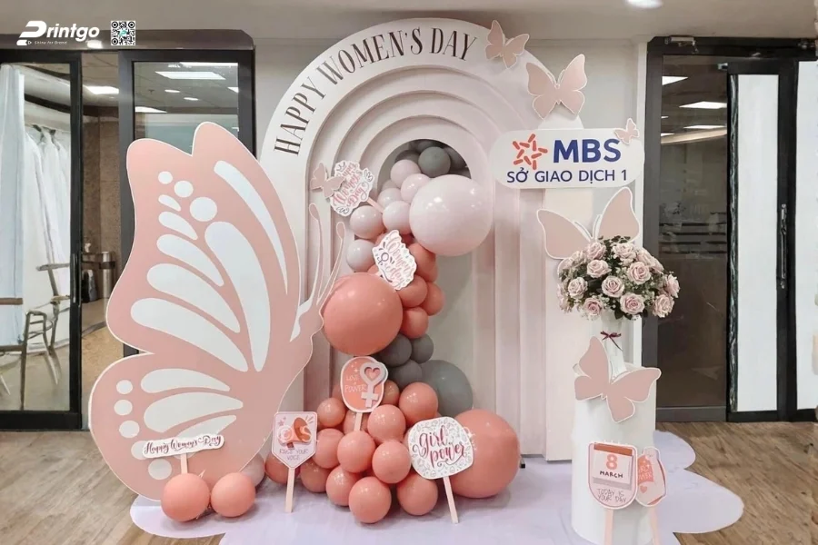 Mẫu backdrop sự kiện 8/3 độc sáng tạo nhất 2026