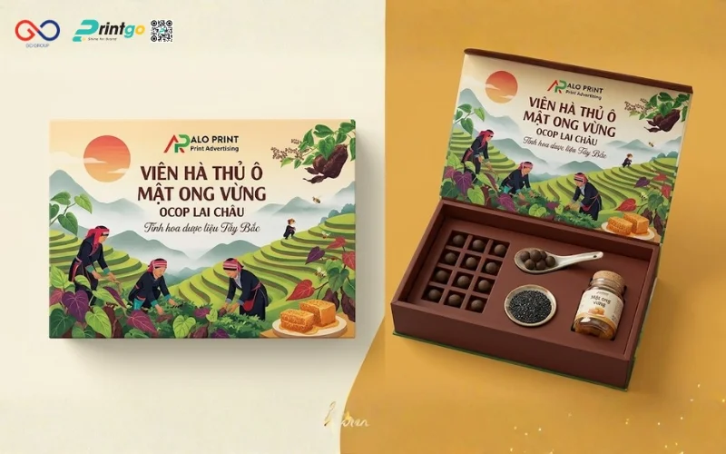 Mẫu bao bì viên hà thủ ô mật ong vừng Lai Châu giúp bứt phá doanh thu