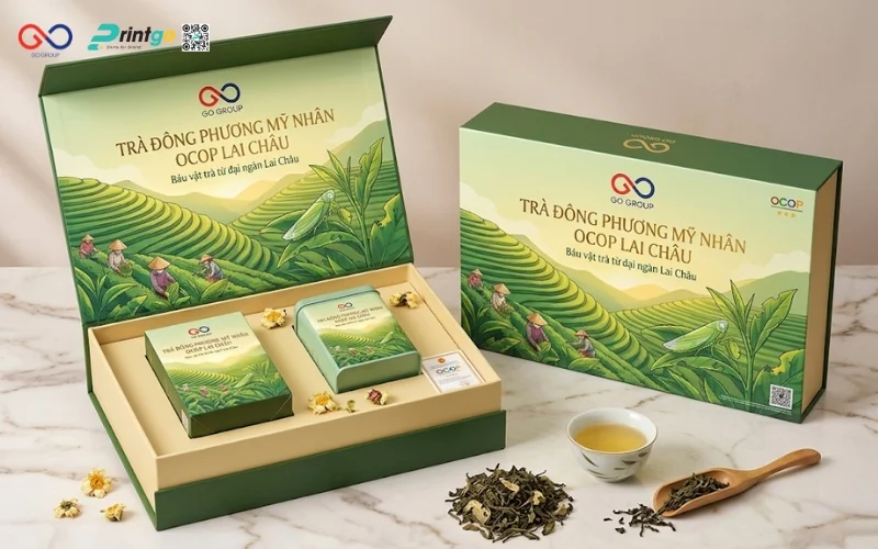 Mẫu hộp trà Đông Phương Mỹ Nhân Lai Châu cải tiến