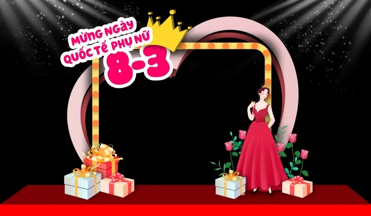 69+ mẫu backdrop 8/3 đẹp, ấn tượng, hợp xu hướng 2026