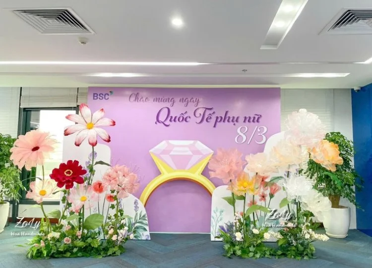 69+ mẫu backdrop 8/3 đẹp, ấn tượng, hợp xu hướng 2026