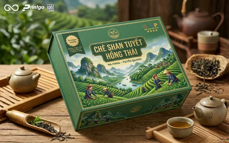 Ý tưởng hộp chè shan tuyết Hồng Thái lấy cảm hứng từ núi rừng Na Hang