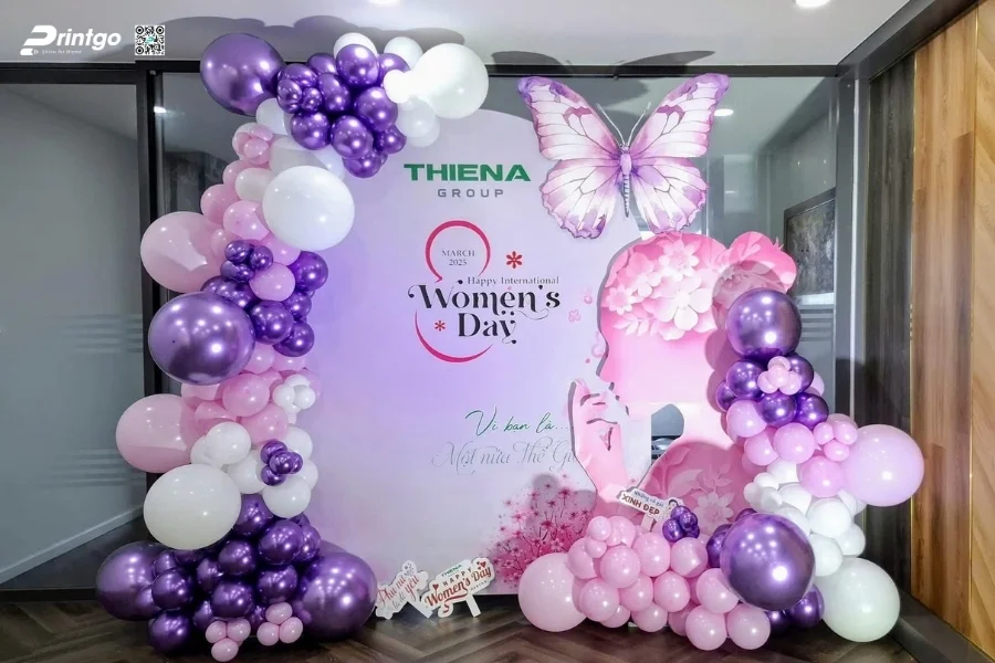 Mẫu backdrop sự kiện 8/3 độc sáng tạo nhất 2026