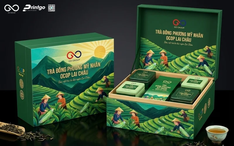 Mẫu hộp trà Đông Phương Mỹ Nhân Lai Châu cải tiến
