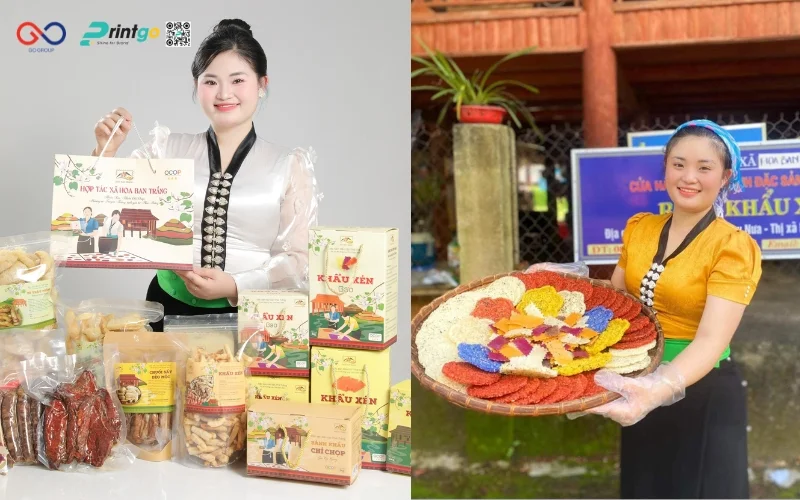 Dự án thiết kế và in ấn bao bì khẩu xén của HTX Hoa Ban Trắng