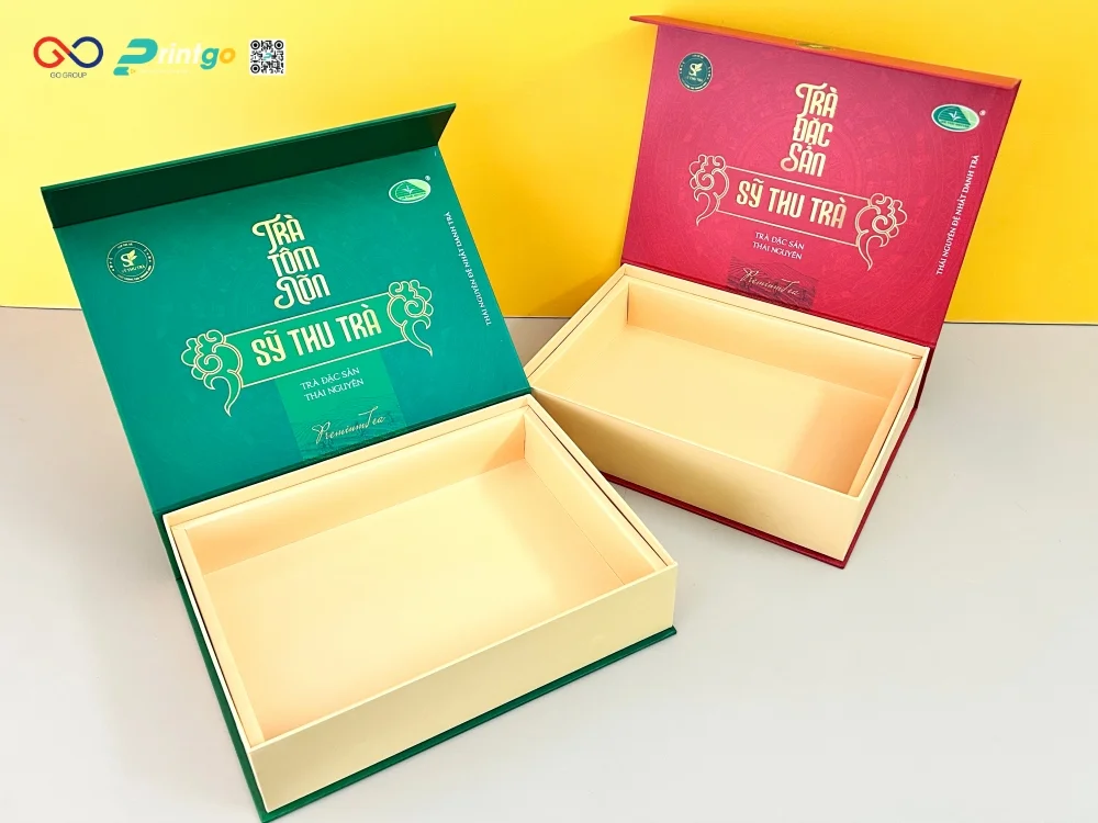Hộp đựng trà Sỹ Thu Trà được thiết kế với khay dưỡng hộp