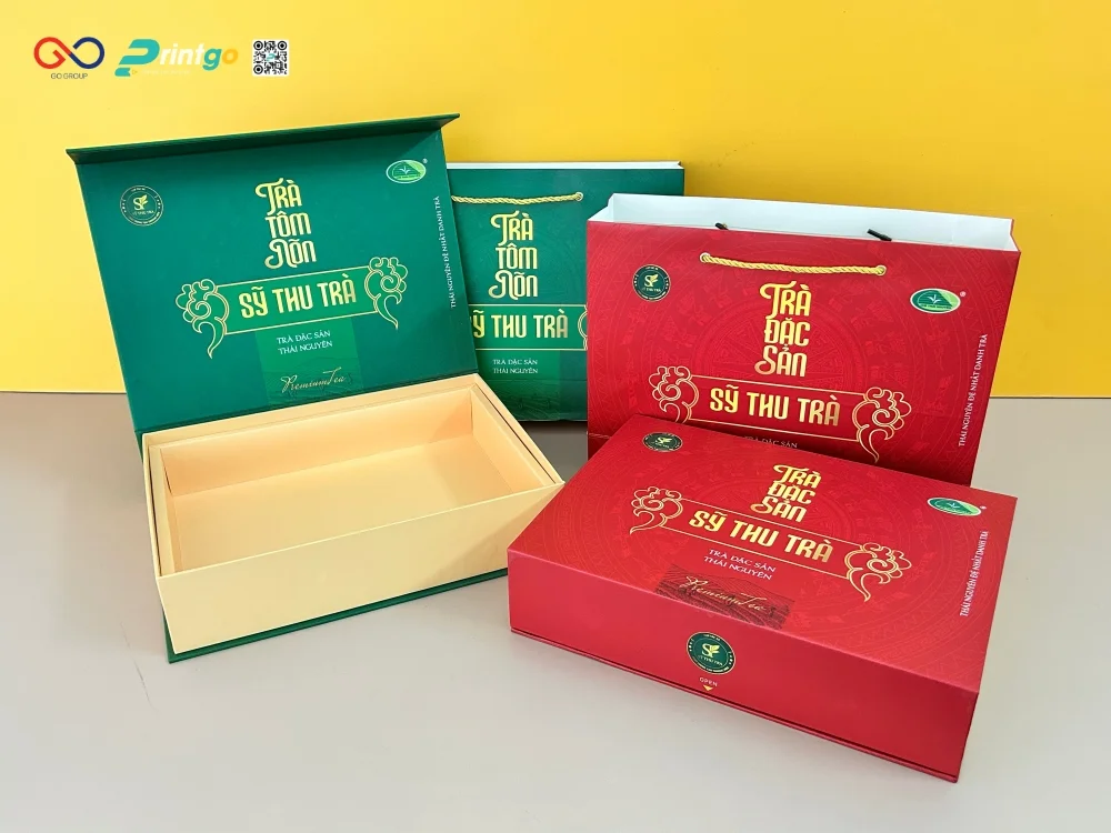 Hộp đựng trà Sỹ Thu Trà với Quy cách hộp nam châm nắp lật hiện đại và tinh tế