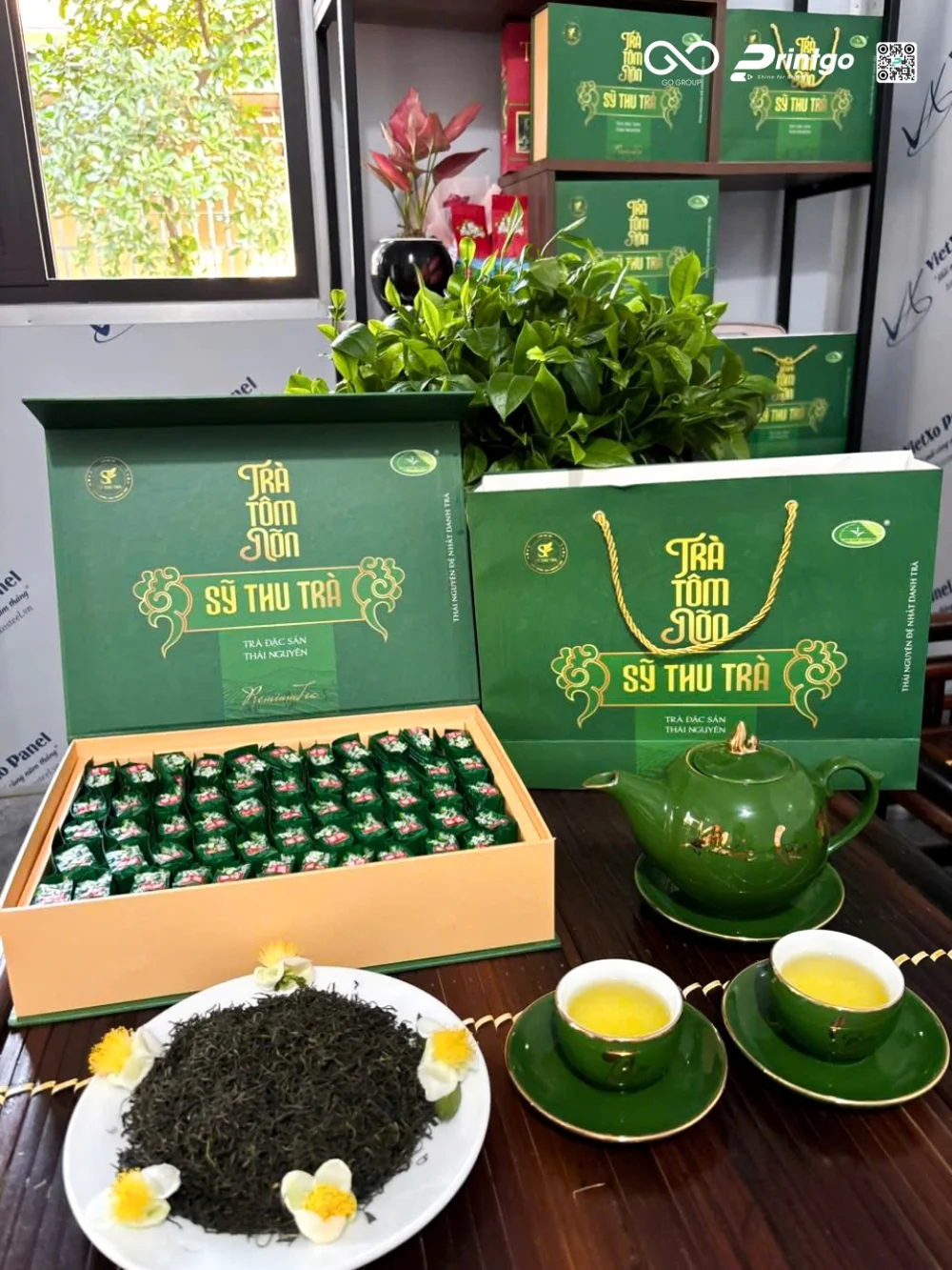 Một số hình ảnh thực tế của sản phẩm hộp đựng trà Sỹ Thu Trà do Printgo sản xuất