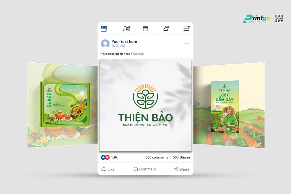 Printgo còn cung cấp thêm các thiết kế cho các hạng mục khác: kênh mạng xã hội