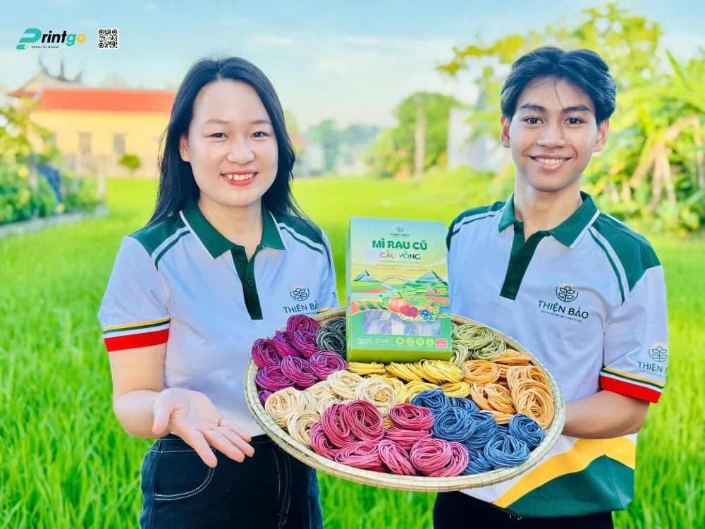 Mì rau củ cầu vồng với bao bì mới 