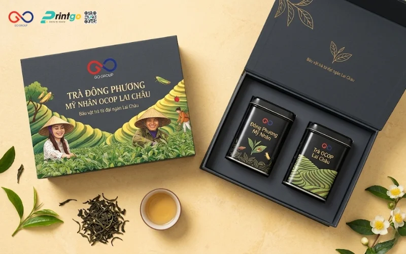 Mẫu hộp trà Đông Phương Mỹ Nhân Lai Châu cải tiến