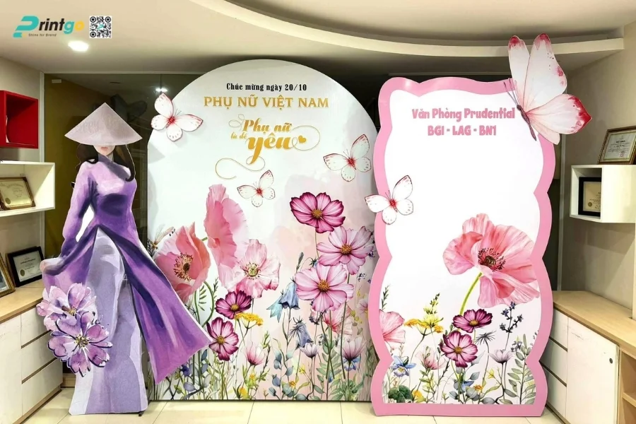 Mẫu backdrop sự kiện 8/3 đẹp dành cho doanh nghiệp