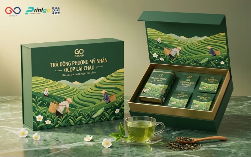 Mẫu hộp trà Đông Phương Mỹ Nhân Lai Châu cải tiến