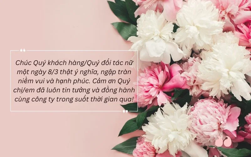 Lời chúc 8/3 cho đối tác truyền cảm hứng và động viên