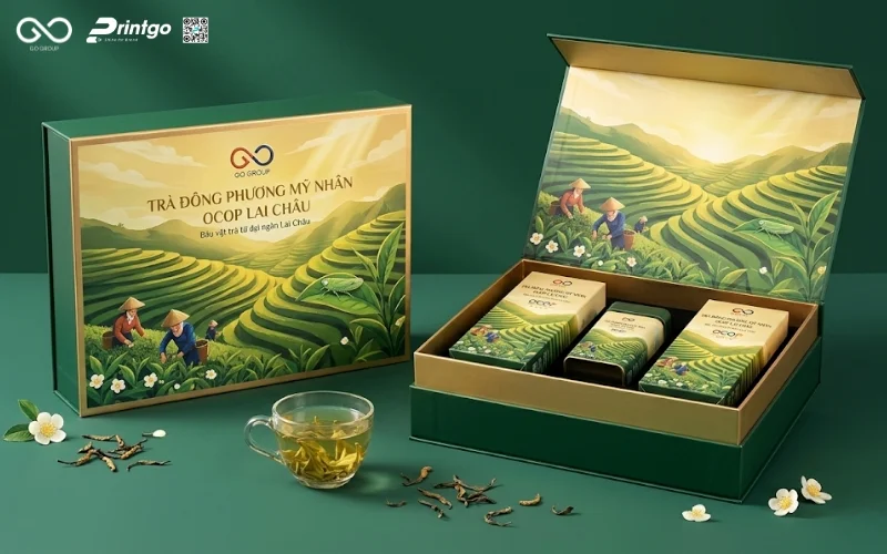 Mẫu hộp trà Đông Phương Mỹ Nhân Lai Châu cải tiến