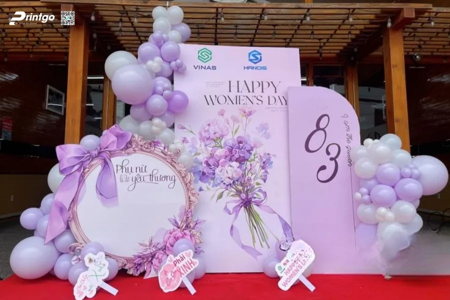 Mẫu backdrop sự kiện 8/3 sáng tạo và ấn tượng nhất