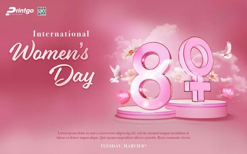 Mẫu banner chúc mừng 8/3 cho doanh nghiệp