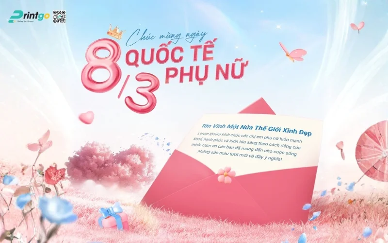 Mẫu banner chúc mừng 8/3 cho doanh nghiệp