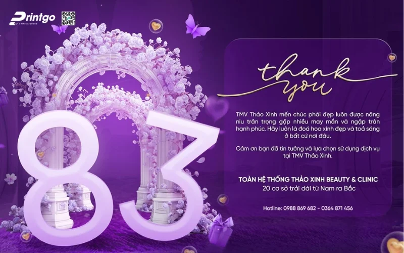 Mẫu banner chúc mừng 8/3 cho doanh nghiệp