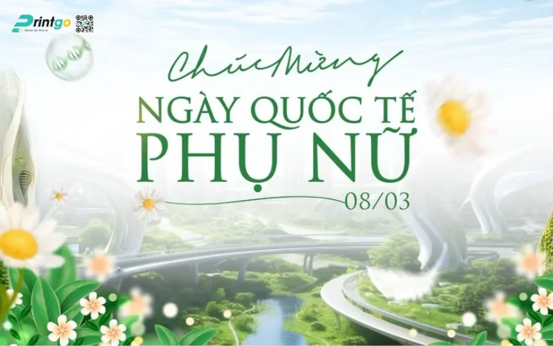 Mẫu banner chúc mừng 8/3 cho doanh nghiệp