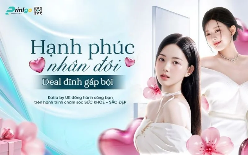 Banner ngày 8/3 kết hợp khuyến mãi bán hàng