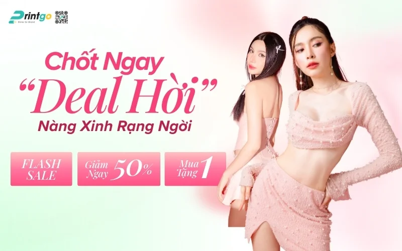 Banner ngày 8/3 kết hợp khuyến mãi bán hàng