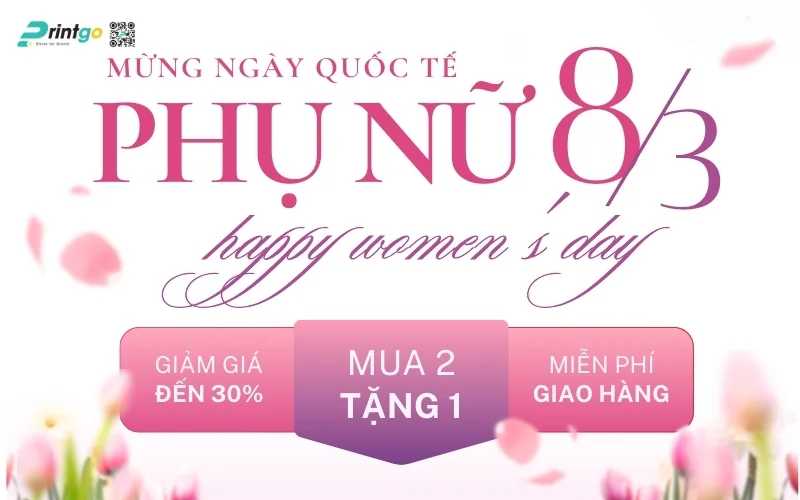Banner ngày 8/3 kết hợp khuyến mãi bán hàng