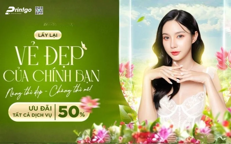 Banner ngày 8/3 kết hợp khuyến mãi bán hàng