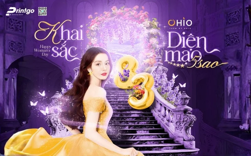 Banner ngày 8/3 kết hợp khuyến mãi bán hàng