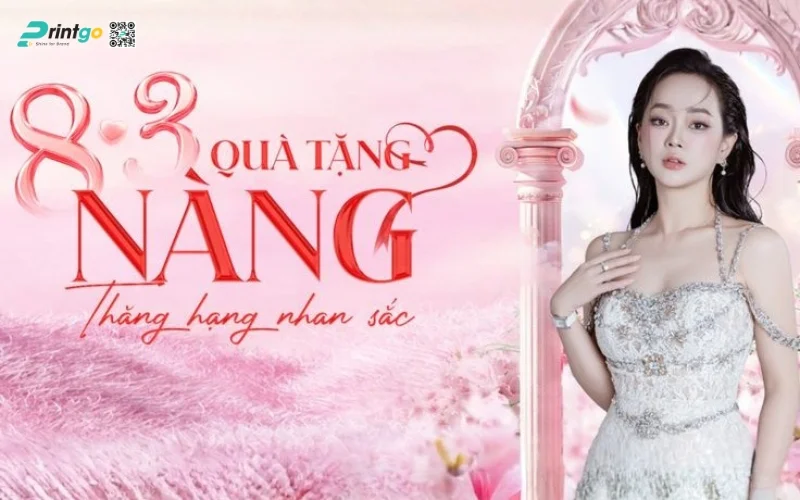 Banner ngày 8/3 kết hợp khuyến mãi bán hàng