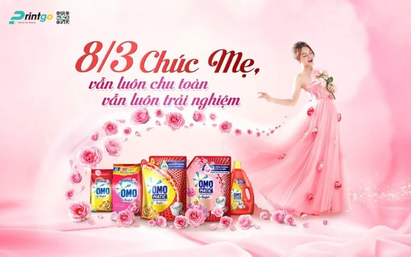 Mẫu banner chúc mừng 8/3 cho doanh nghiệp