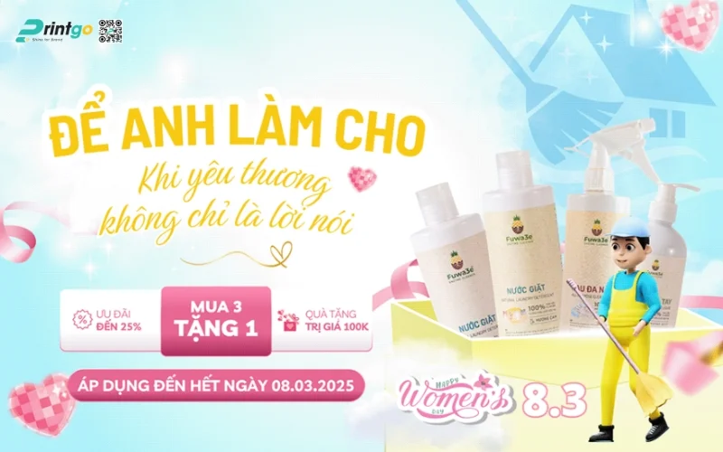 Banner ngày 8/3 kết hợp khuyến mãi bán hàng