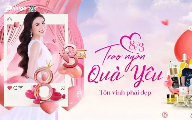 Mẫu banner chúc mừng 8/3 cho doanh nghiệp