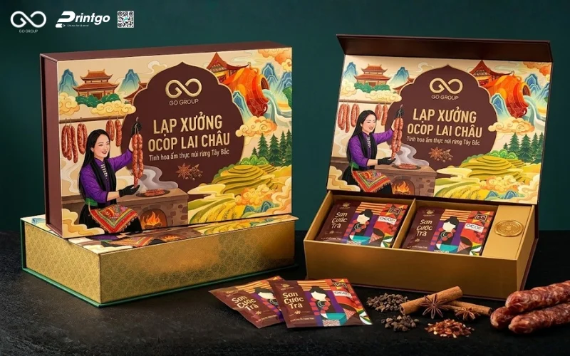 Mẫu cải tiến bao bì lạp xưởng OCOP Lai Châu 